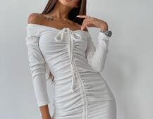 Платье-мини с затяжкой  | PUSHKA SHOP