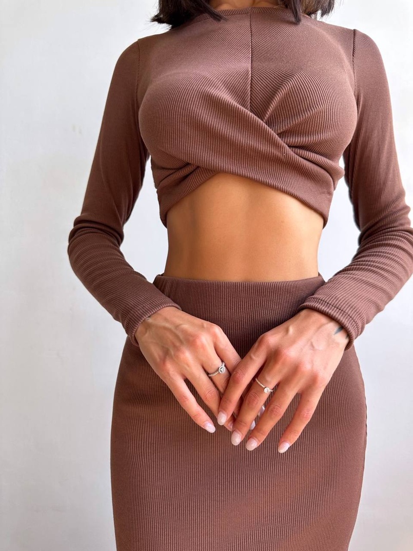 Комплект: топ + спідниця с розрізами  | PUSHKA SHOP