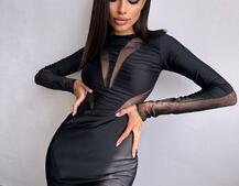 Сукня міні із вставками сітки  | PUSHKA SHOP