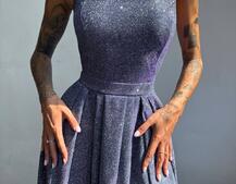 Сяюча сукня максі  зі шнурівкою на спинці | PUSHKA SHOP