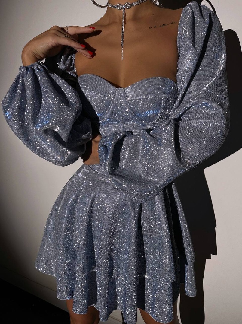 Сяюча корсетна сукня бюстьє з подвійною спідницею  | PUSHKA SHOP