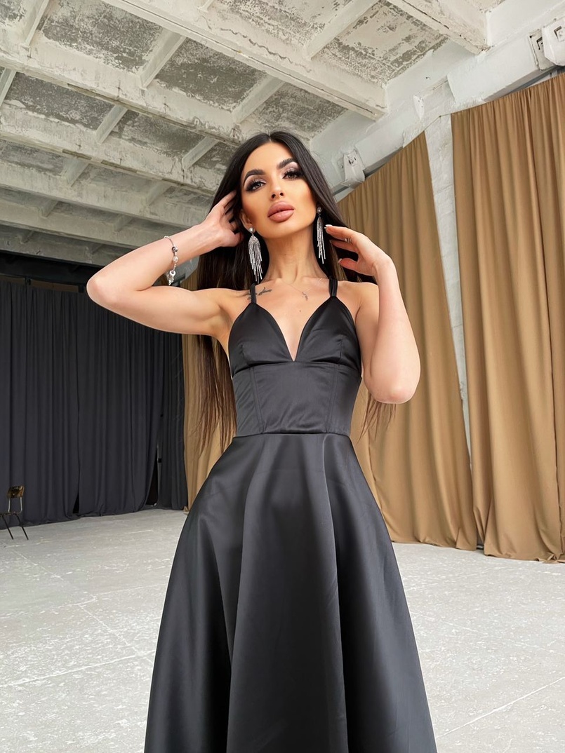 Платье-миди с корсетным верхом  | PUSHKA SHOP