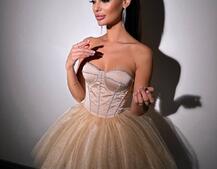 Комплект: корсет, декорований стразами + пишна фатинова спідниця Комплект: корсет, декорований стразами + пишна фатинова спідниця | PUSHKA SHOP