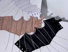 Корсет на кісточках зі шнурівкою, декорований стразами Ручна робота! | PUSHKA SHOP