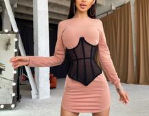 Трикотажное платье в комплекте с утягивающим корсетом Трикотажное платье в комплекте с утягивающим корсетом | PUSHKA SHOP