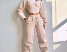 Комплект на флісі : худі з елементами корсету + штани  | PUSHKA SHOP