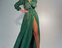 Блестящее платье макси с разрезом Блестящее платье макси с разрезом | PUSHKA SHOP