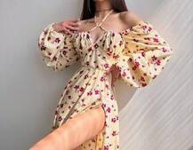 Сукня міді з квітковим принтом  | PUSHKA SHOP