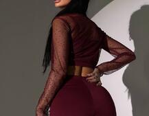 Комплект: топ + штани із сіткою зі стразами  | PUSHKA SHOP