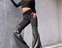 Штани-кльош  з металевими застібками   | PUSHKA SHOP