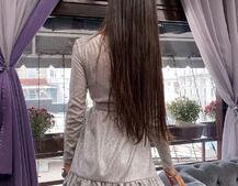 Блестящее платье с запахом и оборками      Блестящее платье с запахом и оборками      | PUSHKA SHOP