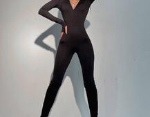 Комбинезон, декорированный сеткой со стразами Комбинезон, декорированный сеткой со стразами | PUSHKA SHOP