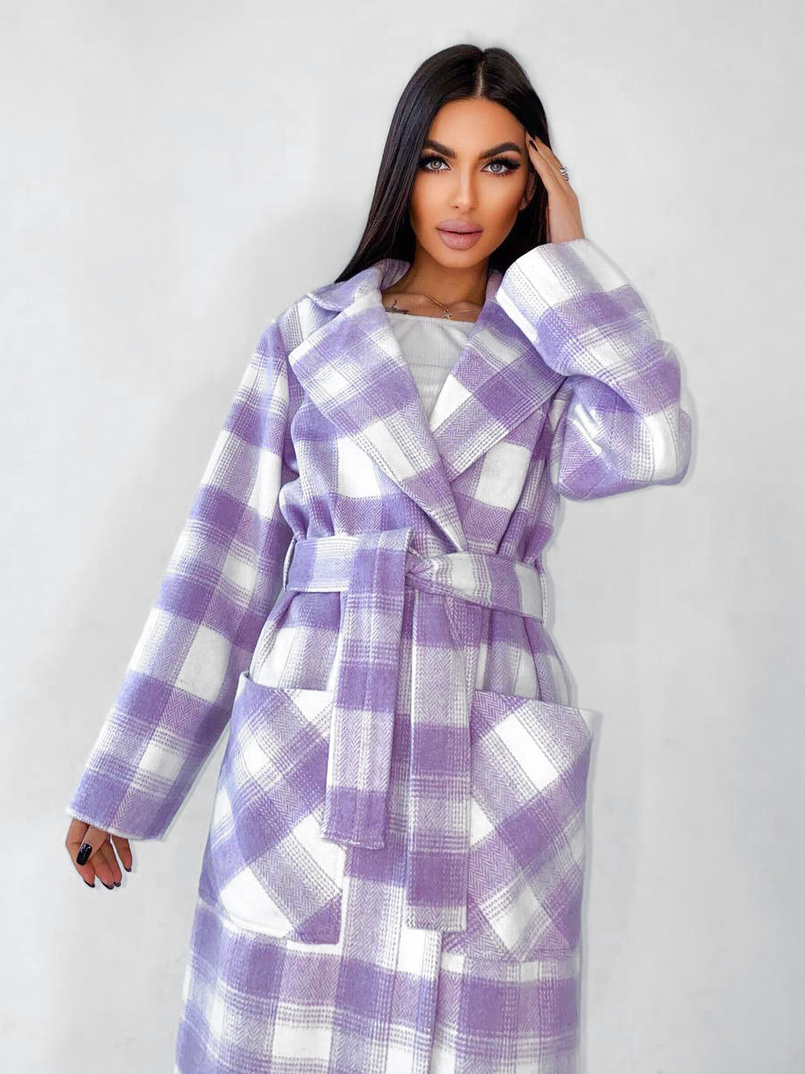 Кашемировое пальто в клетку на подкладке Кашемировое пальто в клетку на подкладке | PUSHKA SHOP