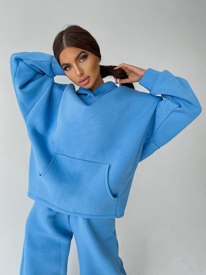 Тёплый костюм с расклешенными брюками   | PUSHKA SHOP