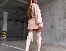 Сукня-сорочка зі шнурівкою | PUSHKA SHOP