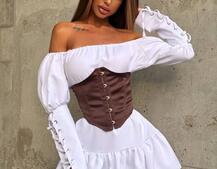 Комплект: Сукня-сорочка + корсет на гачках | PUSHKA SHOP