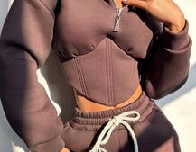 Комплект на флісі : худі з елементами корсету + штани Комплект на флісі : худі з елементами корсету + штани | PUSHKA SHOP