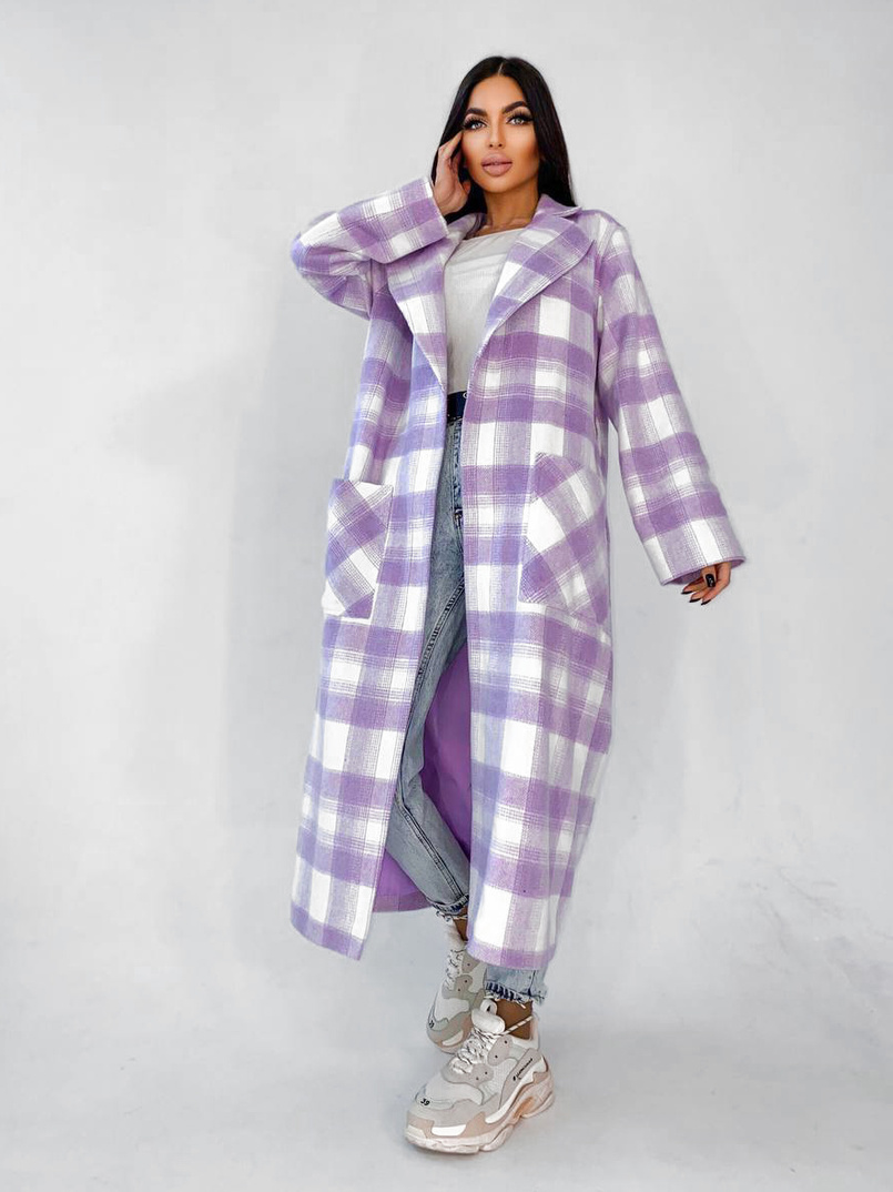 Кашемировое пальто в клетку на подкладке Кашемировое пальто в клетку на подкладке | PUSHKA SHOP