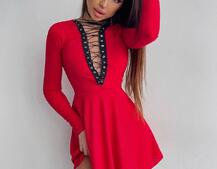 Сукня міні зі шнурівкою  | PUSHKA SHOP