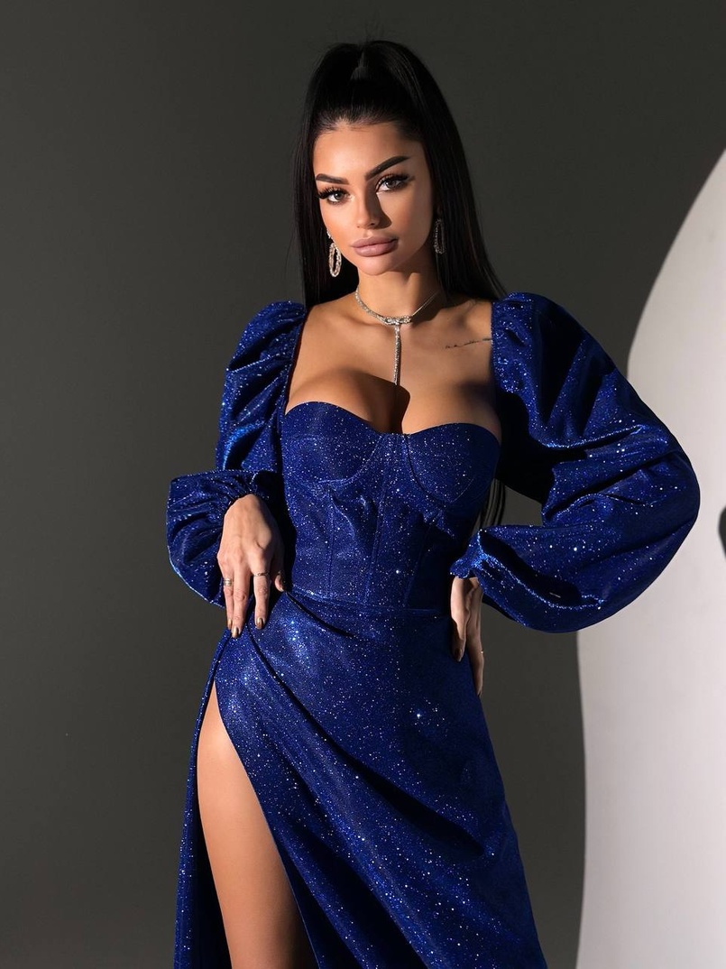 Сяючий комплект: корсет  + спідниця  максі з драпіруванням | PUSHKA SHOP