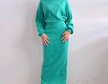 Костюм із теплого трикотажу-рубчика: светр + спідниця | PUSHKA SHOP