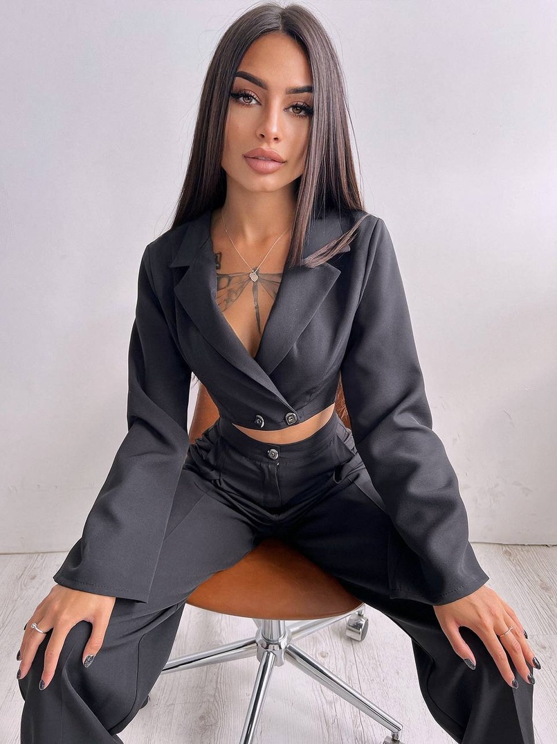 Брючный костюм с широкими штанами  | PUSHKA SHOP