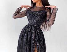 Блестящее платье-макси с голографическими блёстками Блестящее платье-макси с голографическими блёстками | PUSHKA SHOP