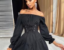 Платье из хлопка в комплекте с корсетом  | PUSHKA SHOP