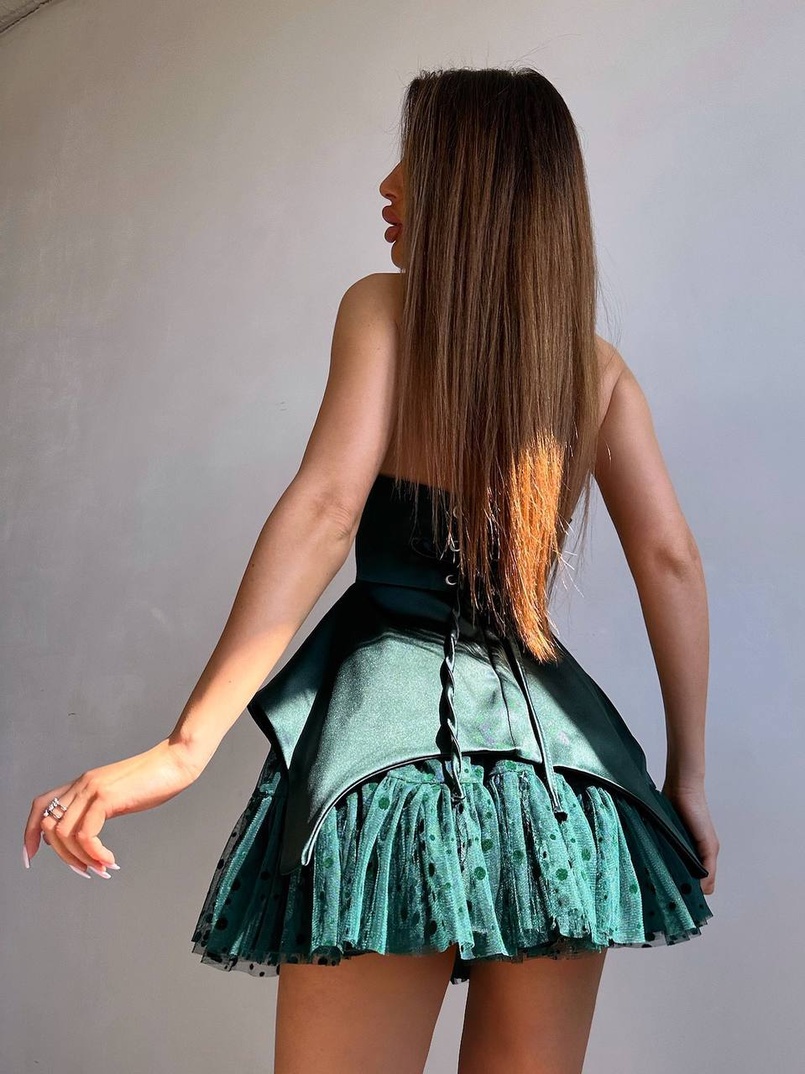 Атласна корсетна сукня  Атласна корсетна сукня  | PUSHKA SHOP