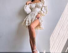 Сукня з квітковим принтом з воланами на ґудзиках  | PUSHKA SHOP