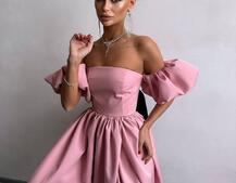 Сукня максі  з розрізом на спідниці та об’ємними рукавами  | PUSHKA SHOP