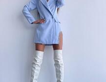 Приталена сукня-піджак, декорована бахромою зі страз Приталена сукня-піджак, декорована бахромою зі страз | PUSHKA SHOP