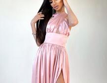 Платье макси с разрезом на юбке и верхом на завязках Платье макси с разрезом на юбке и верхом на завязках | PUSHKA SHOP