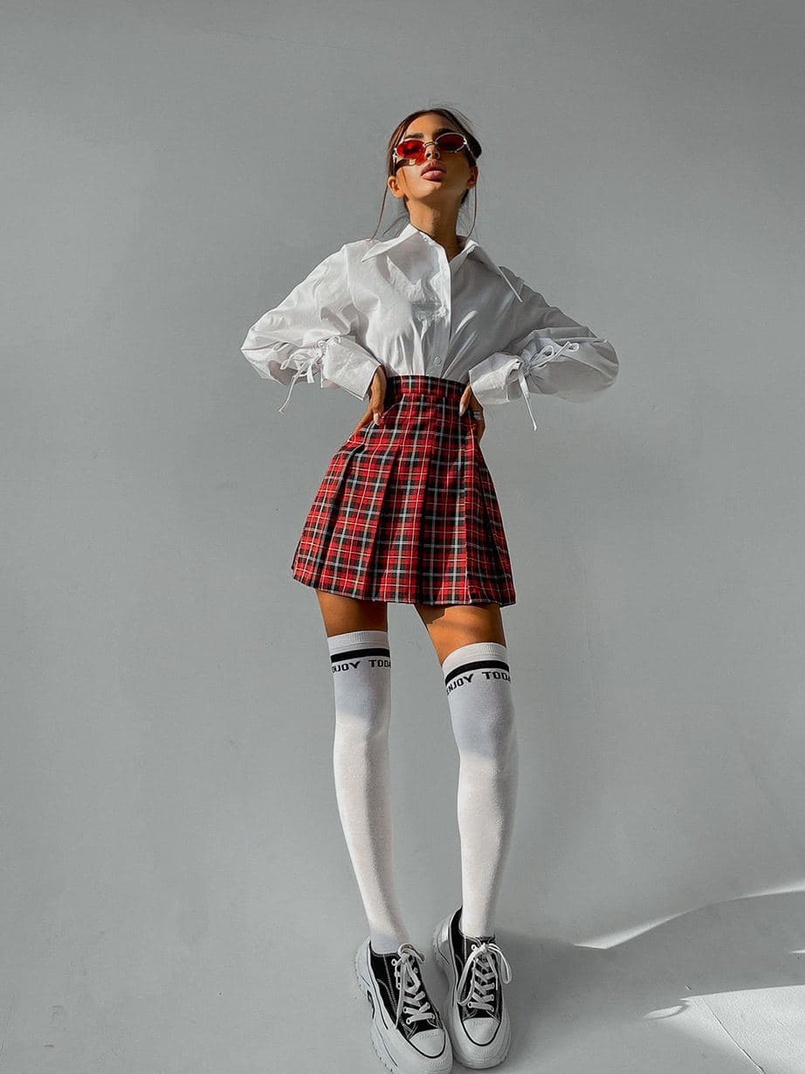 Комплект: рубашка + юбка в складку Комплект: рубашка + юбка в складку | PUSHKA SHOP