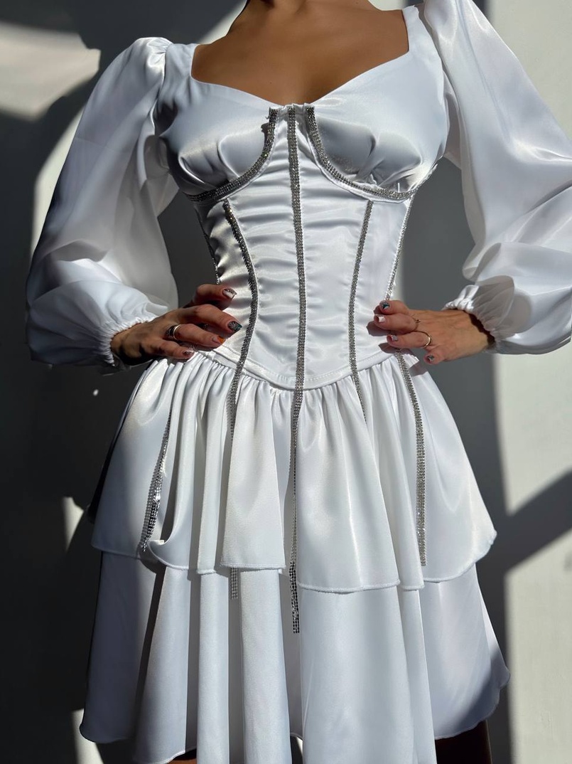 Сукня з корсетом, декорованим стразами Ручна робота Сукня з корсетом, декорованим стразами Ручна робота | PUSHKA SHOP