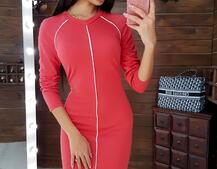 Облегающее платье декорированное кантом | PUSHKA SHOP