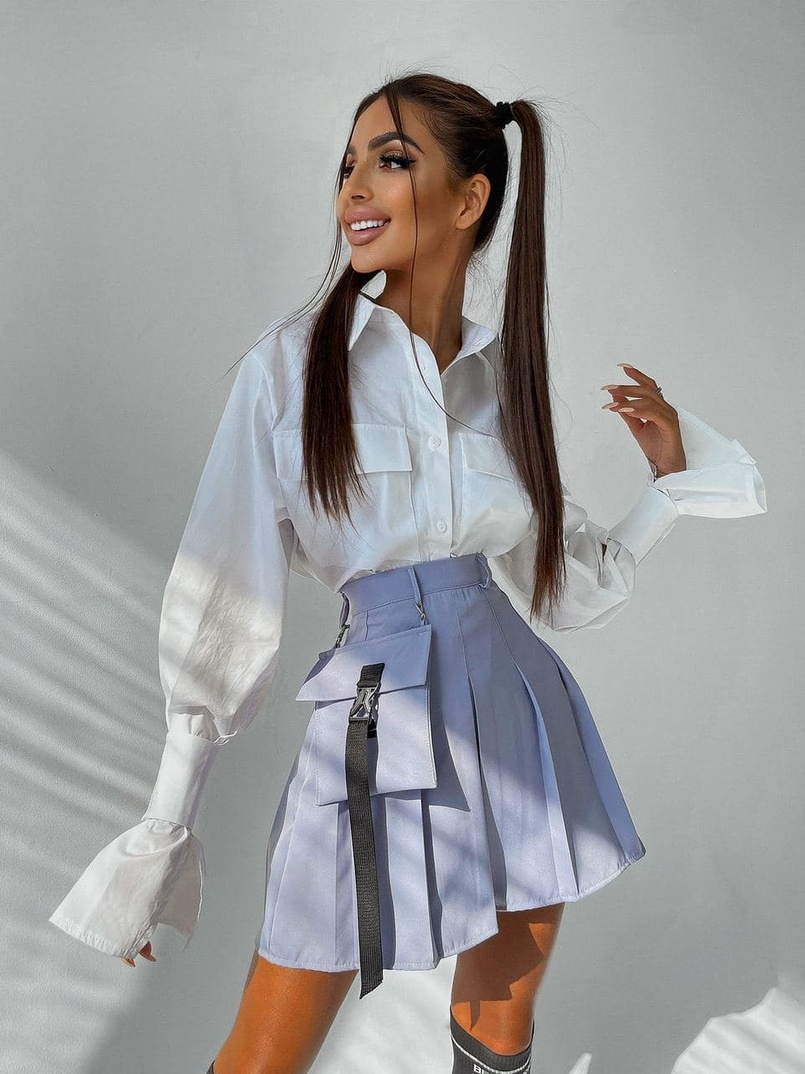 Комплект: рубашка + юбка в складку Комплект: рубашка + юбка в складку | PUSHKA SHOP