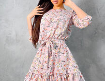 Милое цветочное платье с оборками Милое цветочное платье с оборками | PUSHKA SHOP