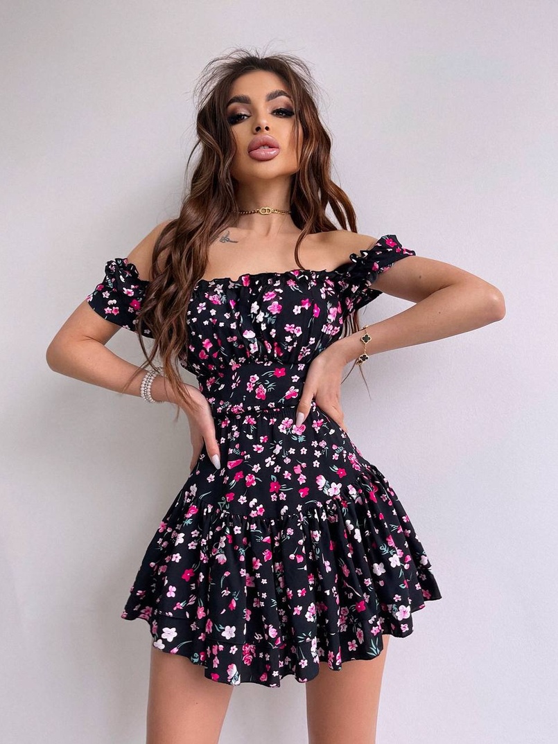 Сукня- міні у квітковий принт Сукня- міні у квітковий принт | PUSHKA SHOP