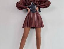 Приталена сукня з шовку  + корсет декорований стразами  Ручна робота  Приталена сукня з шовку  + корсет декорований стразами  Ручна робота  | PUSHKA SHOP