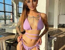 Купальник с завязками на талии с чашечками  | PUSHKA SHOP