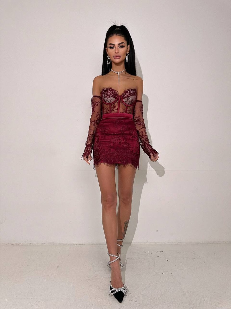 Мереживний комплект: корсет + спідниця   | PUSHKA SHOP