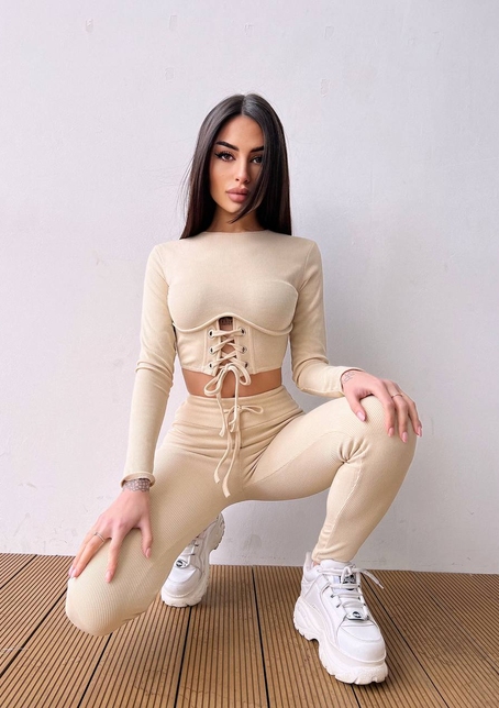 Трикотажний комплект: корсетний топ + легінси | PUSHKA SHOP