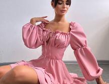 Сукня з воланами та шнурівкою  по спинці | PUSHKA SHOP