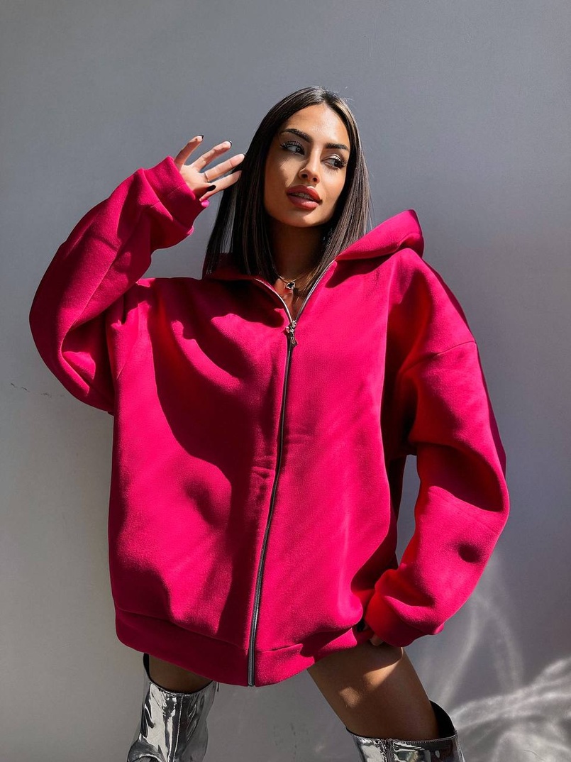 Трендове худі over size із сяючими стразами  | PUSHKA SHOP