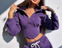 Комплект на флісі : худі з елементами корсету + штани Комплект на флісі : худі з елементами корсету + штани | PUSHKA SHOP