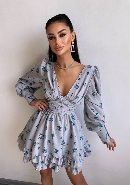 Сукня міні з пишною спідницею та драпіруванням на талії | PUSHKA SHOP