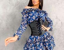 Шифоновое платье с рюшами на подкладке | PUSHKA SHOP