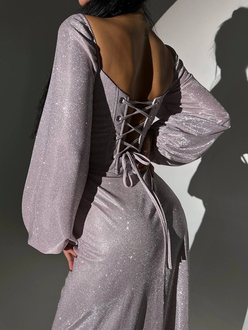 Сяючий комплект: корсет + спідниця  максі з драпіруванням | PUSHKA SHOP