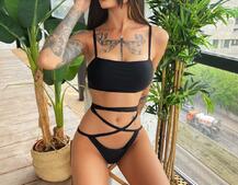 Купальник с завязками на талии с чашечками  | PUSHKA SHOP